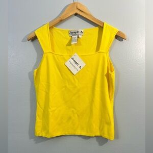 Joseph A.  Yellow Fitted Sleeveless Tank Top SIZE L